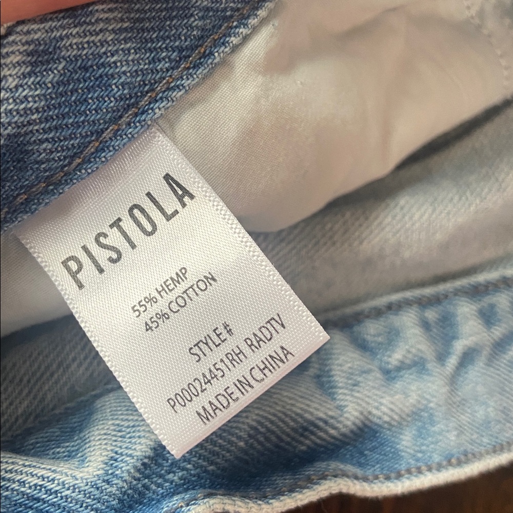 Anthropologie Pistola Shorts Womens 28 Blue Denim Cut Off High Waist - Picture 5 of 9